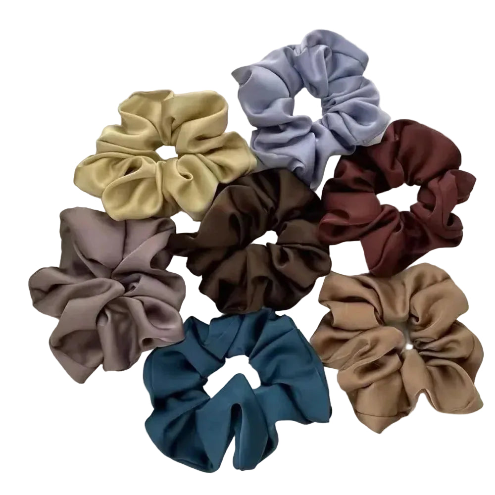 Premium Silk Satin Elastic Hair Scrunchies Ponytail Holder