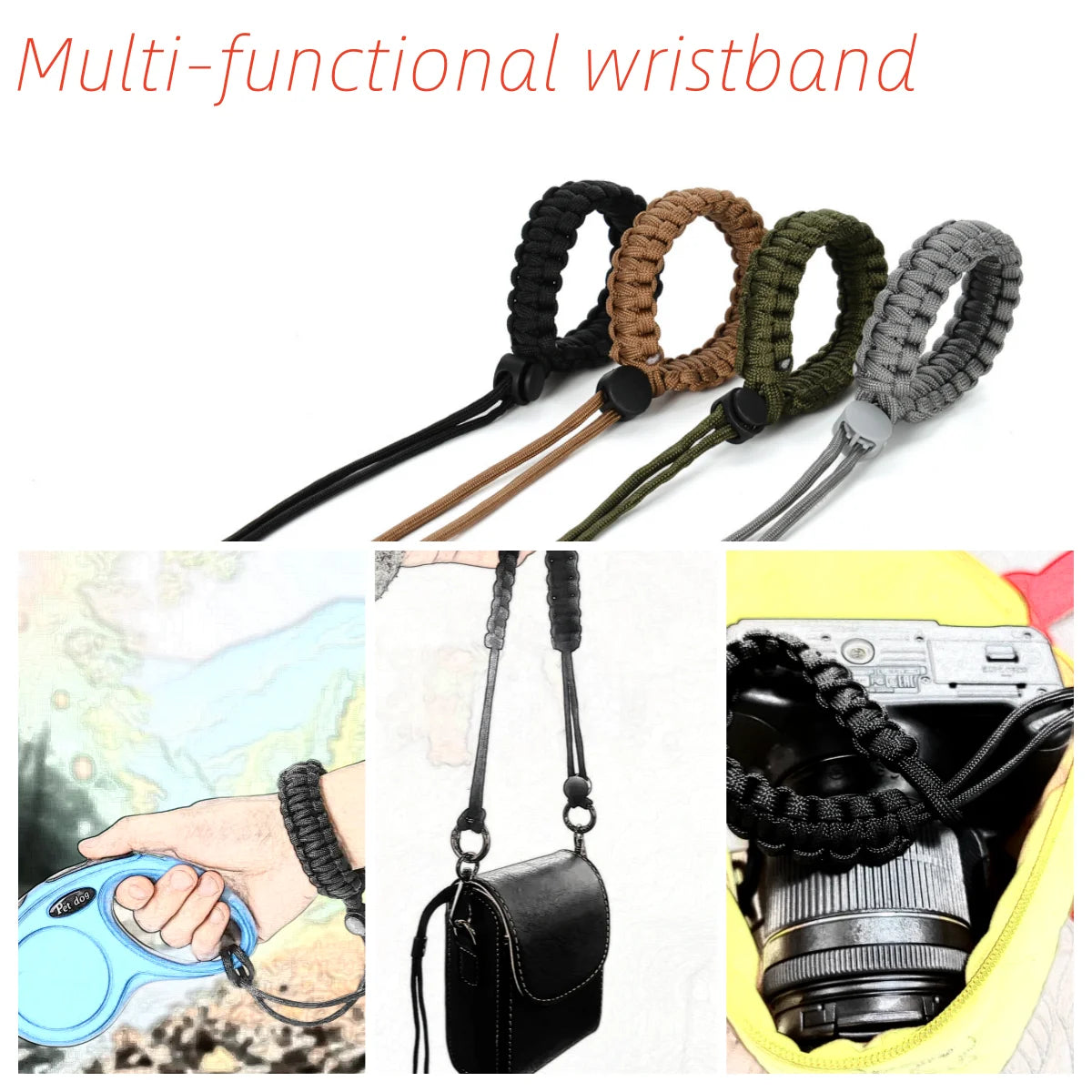 Hands-Free Adjustable Nylon Bracelet Dog Leash for Small Pets