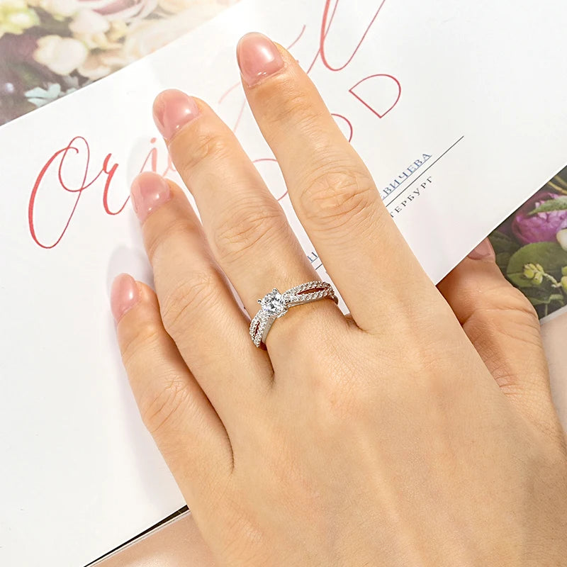 14k Gold-Style Plated Infinity Love Round Cut CZ Ring
