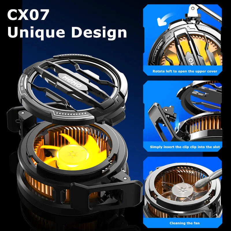 MEMO 2024 NEW Magnetic/Back-clip 2 IN 1 Mobile Phone Semiconductor Cooling Fan Radiator CX07 for Game Cooler