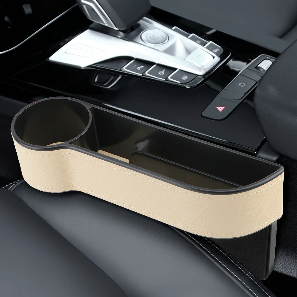 Car Organizer Auto Crevice Pocket Phone Bottle Cups Holder Seat Gap Leather Storage Box Car Accessories,USB Chargers Optional