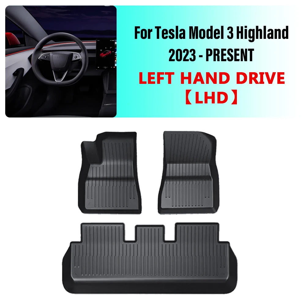 Tesla Model 3 Highland 2024 TPE Waterproof Floor Mat Set