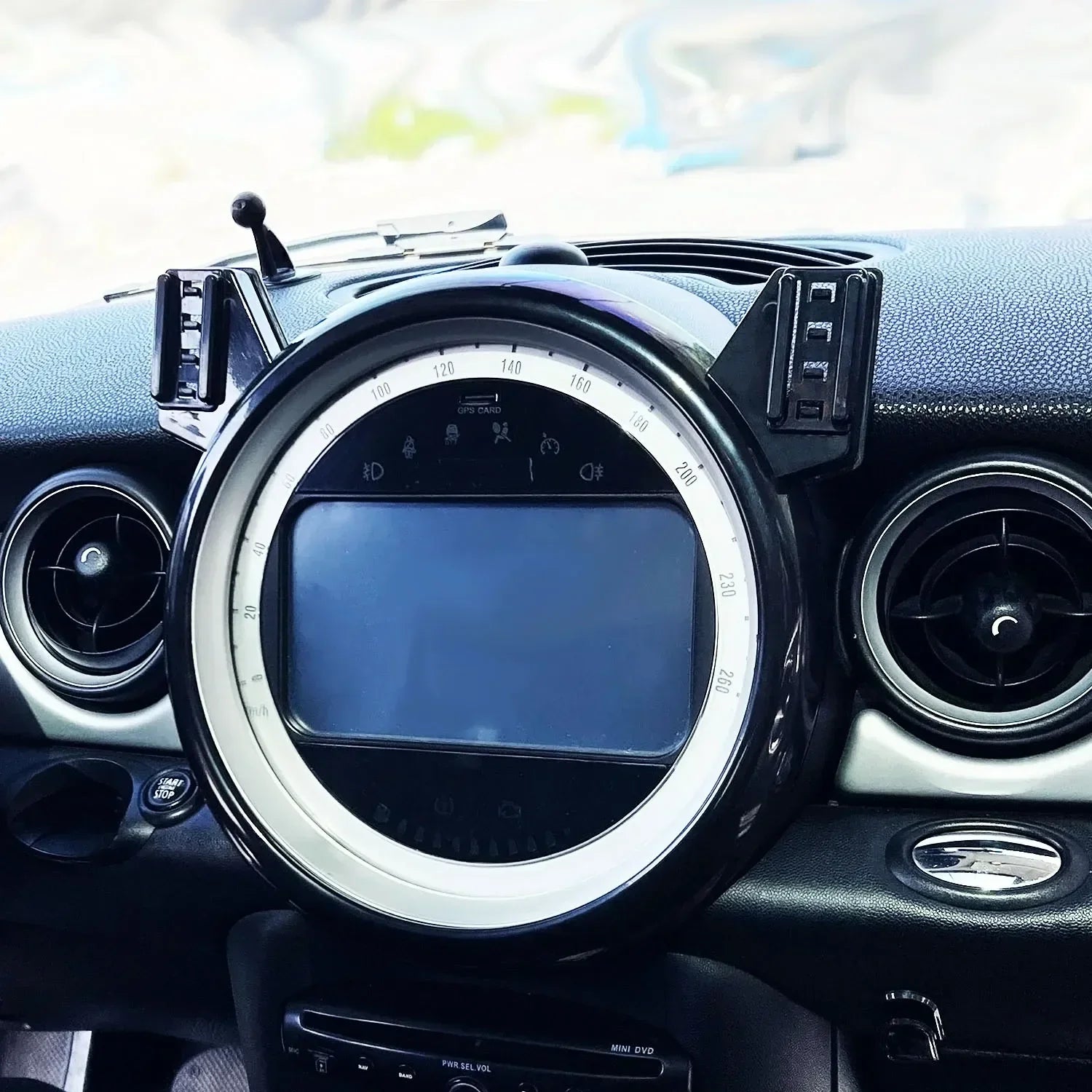 Car Phone Holder For MINI Cooper 2007-2011 2012 2013 R55 R56 R57 Screen Fixed Base Wireless Charging Stand Mobile Phone Mounts