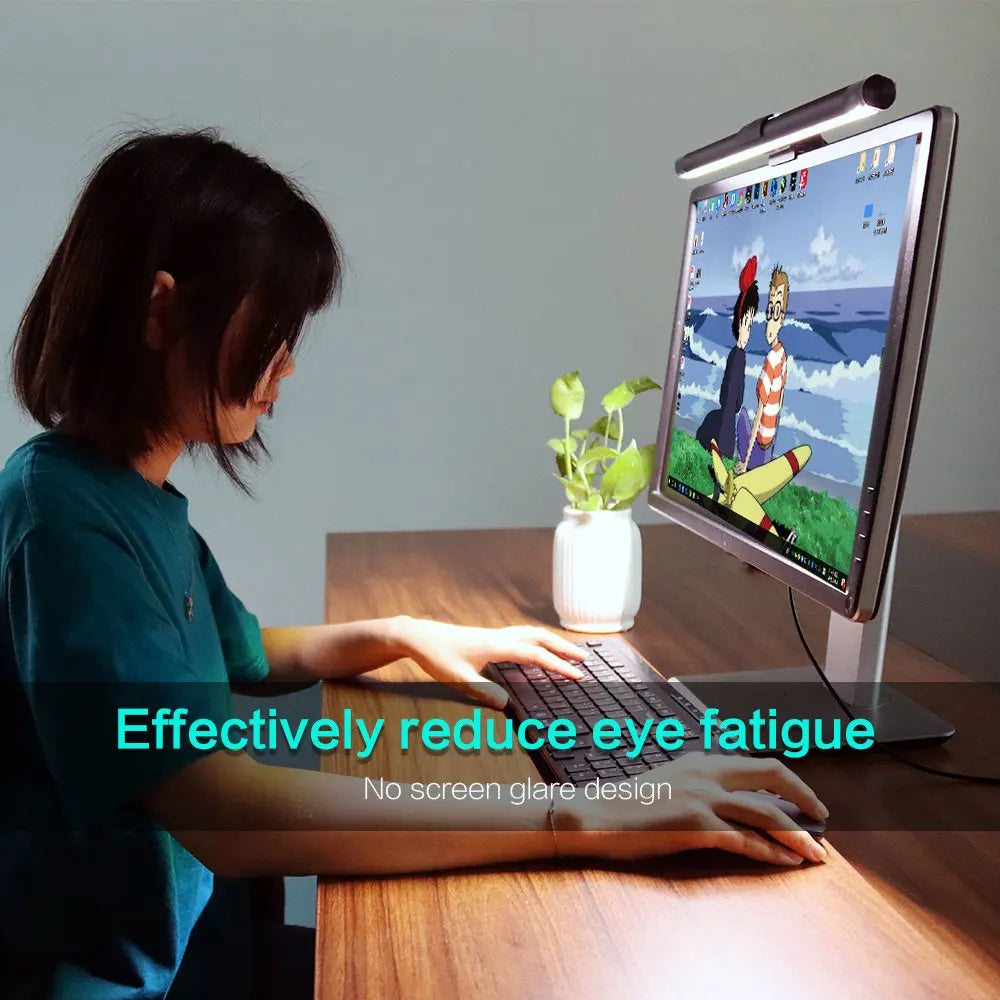 LED Monitor Light Bar Monitor Desk Lamp with RGB Backlight Music Rhythm Ambiance Table Lamp PC Screen Light for Home Office/Game