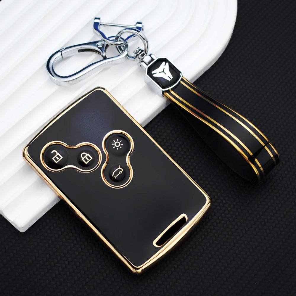 New TPU Car Card Key Case Cover Shell For Renault Duster Captur Clio Logan Megane 1 2 3 Koleos Scenic Nema Fluence Zoe Keychain