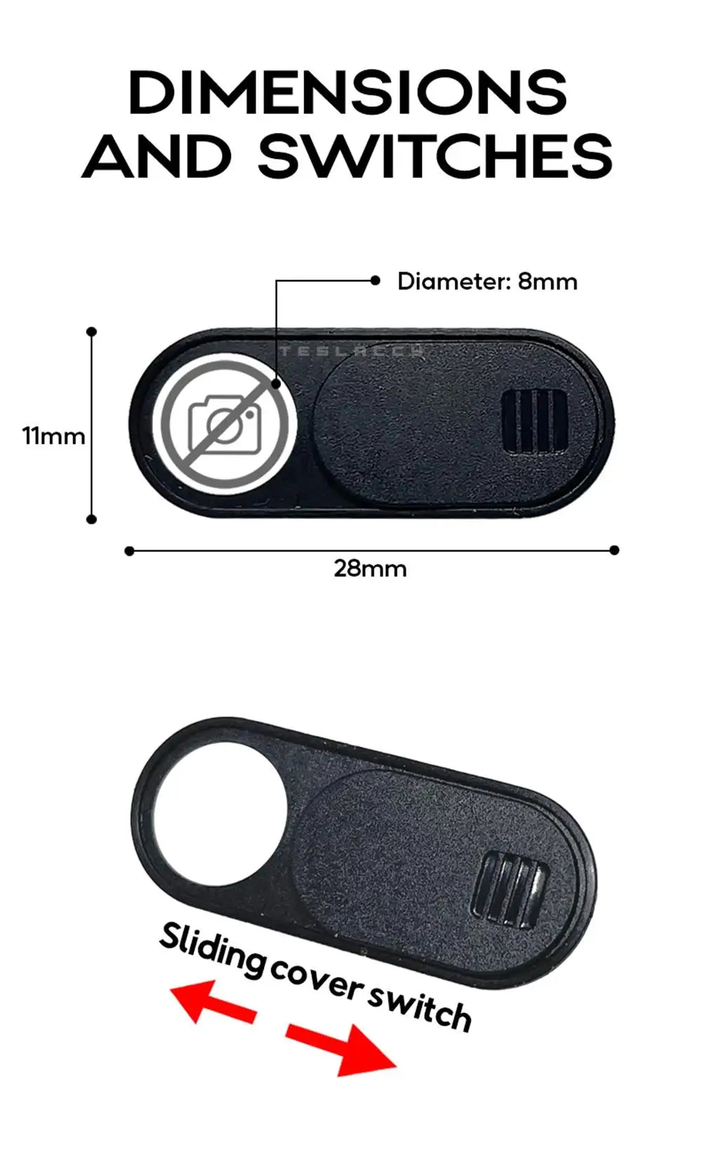 Tesla Model 3 & Model Y (2017-Present) Privacy Camera Cover Slide