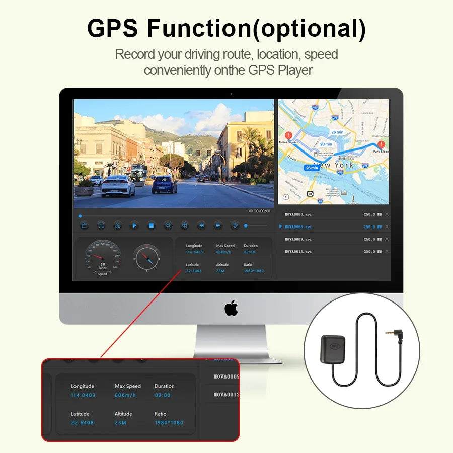 ACCEO Car Dashcam Auto 4K Front Car DVR Night Vision Support GPS and WiFi APP Loop Recording Video Car Recorder 24 Hour Parking