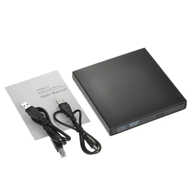 USB 2.0 External DVD Player CD Drive Mp3 Music Movies Portable Reader for Windows 7/ 8/ 10 Laptop Desktop PC Computer