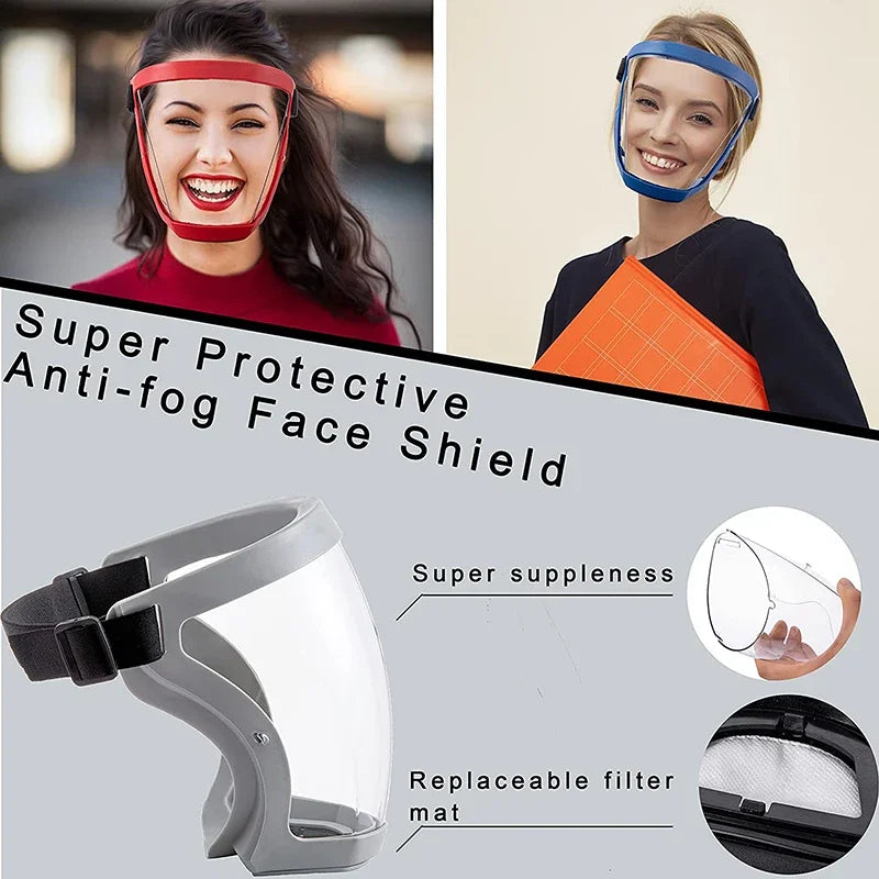Protective Full Face Shield Mask Transparent Head Eyes Safety Cover Glasses Screen Visors Dustproof Wind Proof Anti-Fog Goggles