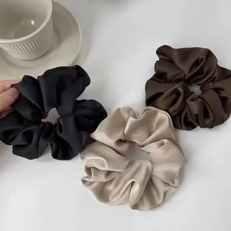 Premium Silk Satin Elastic Hair Scrunchies Ponytail Holder