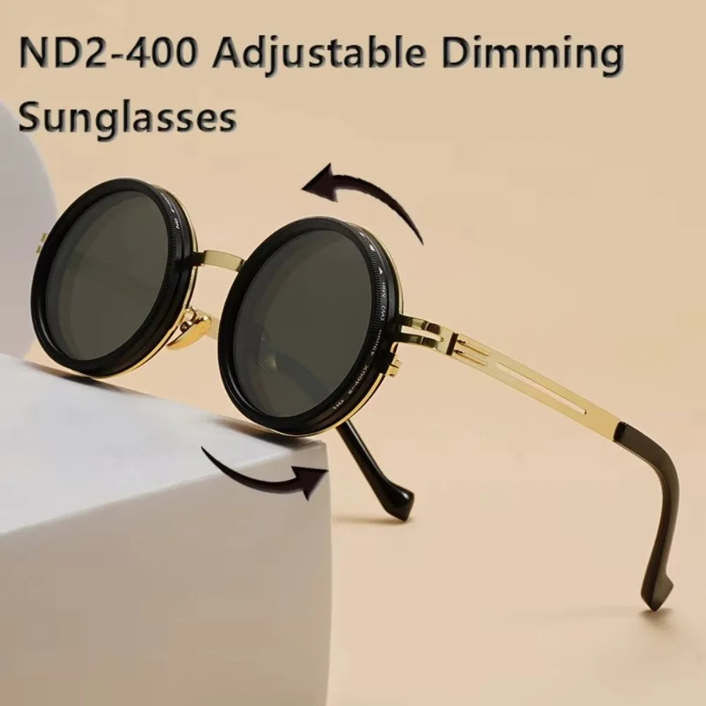 Óculos de Sol de Pesca UV400, ND2-400, com Escurecimento Ajustável, 9 Níveis, com Caixa de Óculos