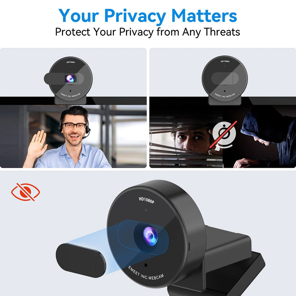 Webcam 1080P Full HD Web Camera With Microphone&Privacy Cover EMEET C950 USB Video Camera for PC&Computer/Meeting/Online Classes