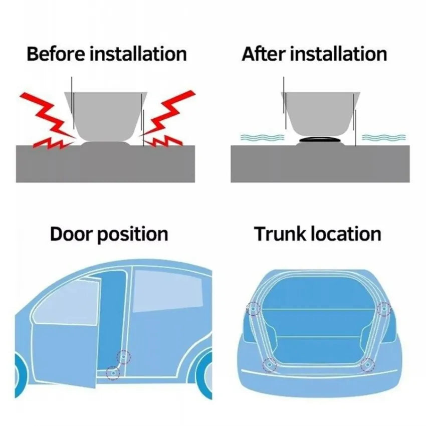 Car Door Anti-Collision Silicone Pads Sound Insulation Gasket Auto Soundproof Shockproof Sealing Rubber Pad Door Edge Sticker