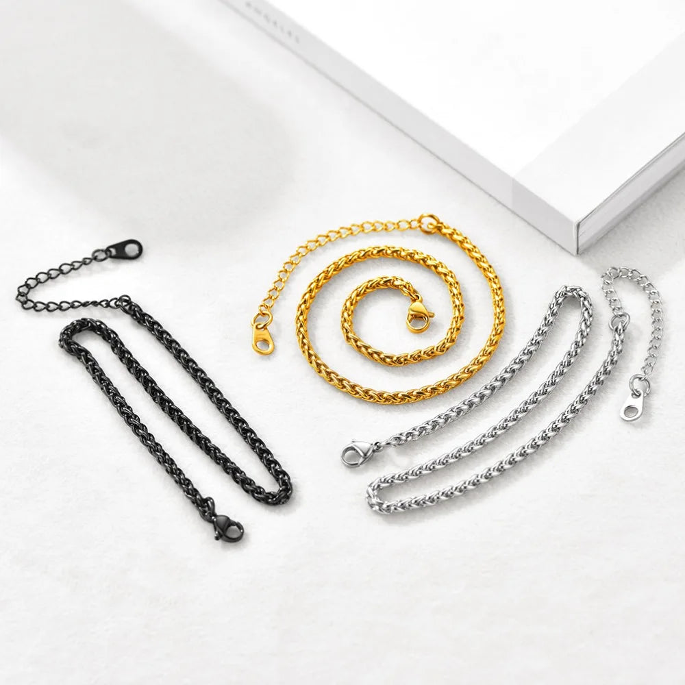 Stainless Steel Multi-Style Anchor and Curb Chain Anklet