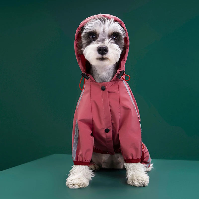 Reflective Waterproof Dog Raincoat Jumpsuit for Small Medium Pets