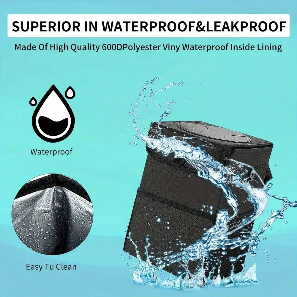 Waterproof Car Trash Can Bin, Acessórios Auto Organizer, Lixo Dump, Bolsos de armazenamento de carros, Closeable, portátil