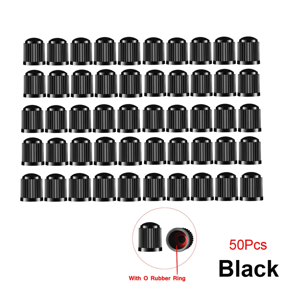 10/25/50/100Pcs Tire Valve Caps, Plastic Car Tire Stem Dust Covers Universal Valve Caps for Cars, Bicycle, Trucks, Motorcycles