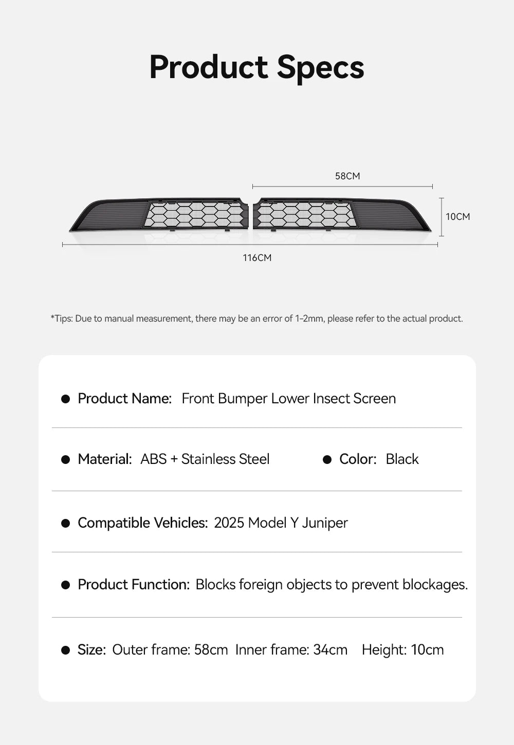 Tesla Model Y Juniper & Model 3 Highland Air Intake Filter