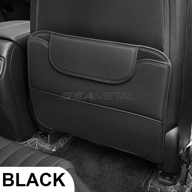 BLALION PU Leather Car Anti-kick Pad Auto Seat Back Organizer Storage Bag Car Backseat Anti Scratch Protector Pads with Cover