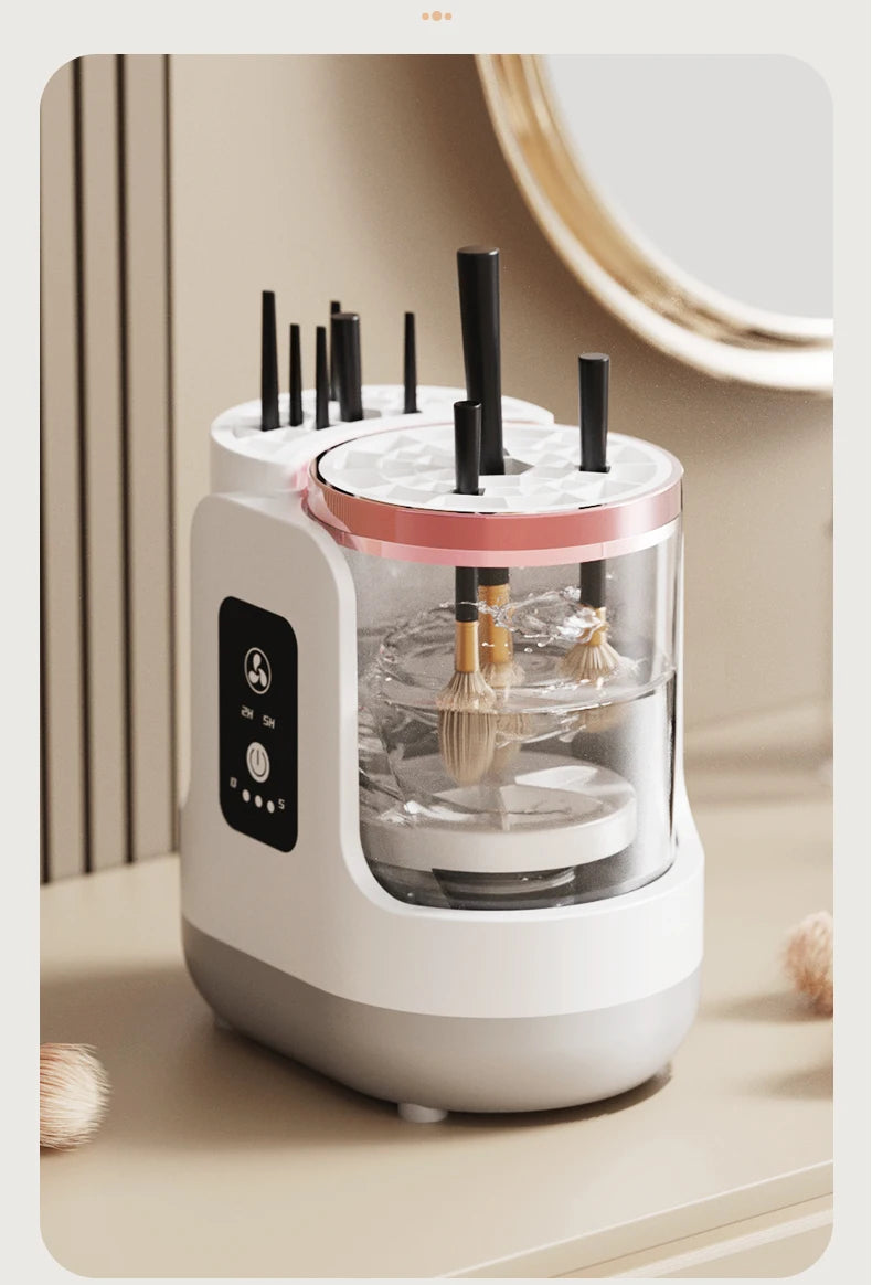 USB Electric Makeup Brush Cleaner 3-in-1 with Automatic Quick-Drying Support Device - Makeup Brush Cleaning And Drying Book Tool