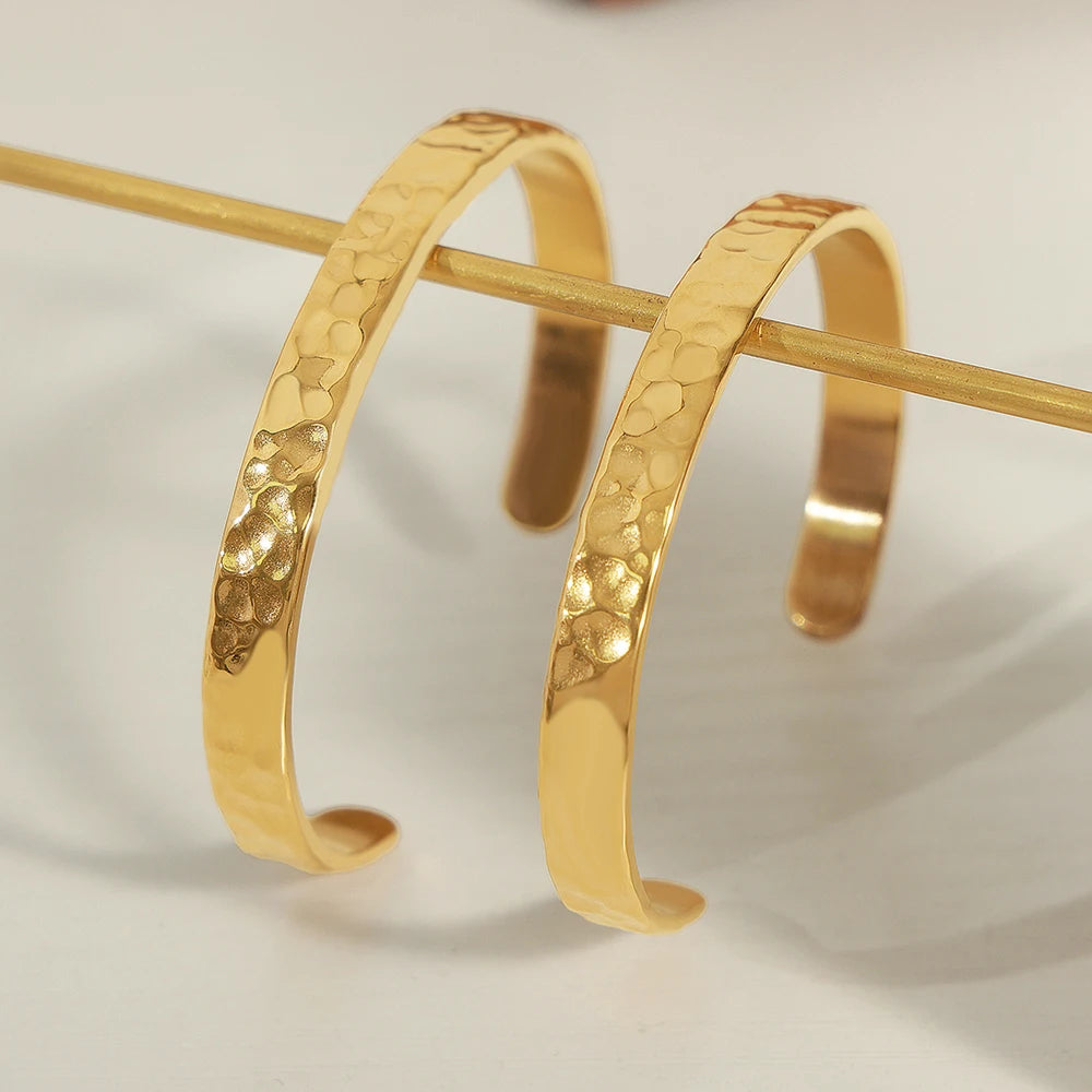 Pulseira de Aço Inoxidável com Textura Natural para Mulher Banhado a Ouro 18k de Alta Qualidade Sem Desvanecimento Pulseiras e Braceletes para Mulher