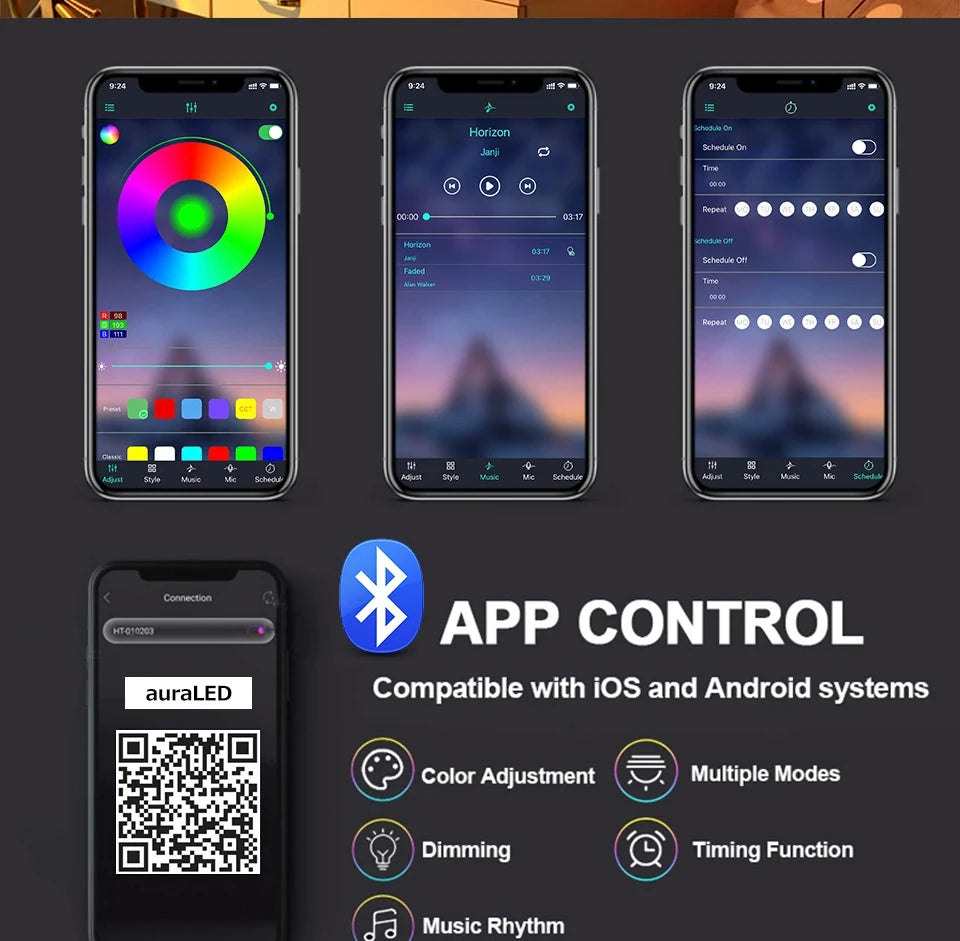 Sunset Projector Lamp Bluetooth Night Light Rainbow Atmosphere Light Room Decor Background Wall Decoration Bedroom Table Lamp