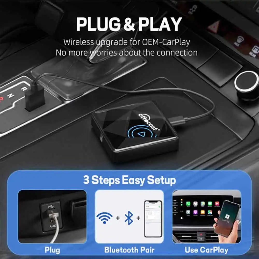 OTTOCAST Wireless CarPlay Adapter U2Air PRO Smart Box Car Accessories for Wired CarPlay Car Support for iPhone 16 15 14 13
