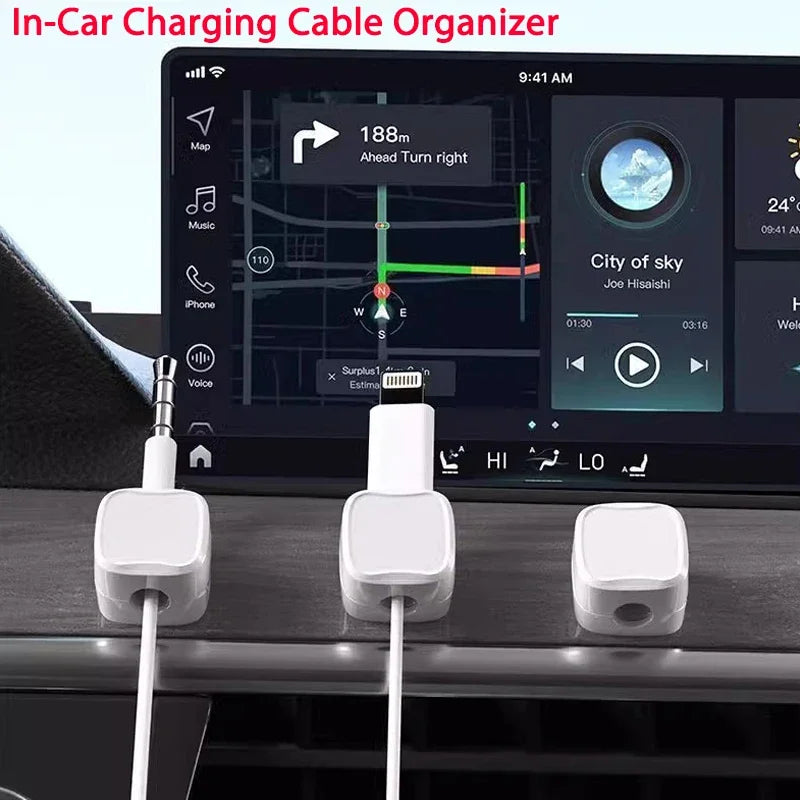 Magnetic Cable Clip Winder Holder Adhesive Wire Keeper Cord Cable Organizer Usb Charging Line Winder For Office Desktop Home
