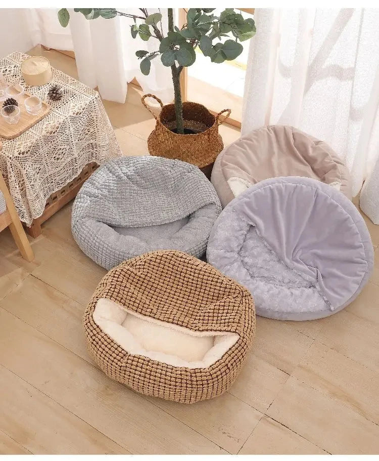 Cama Redonda Para Animais De Estimação Cão Gato Cachorro Casa Tapete Quente Cobertores De Inverno Cama Ortopédica Fofa Para Gatos E Cães, Adequada Para O Inverno