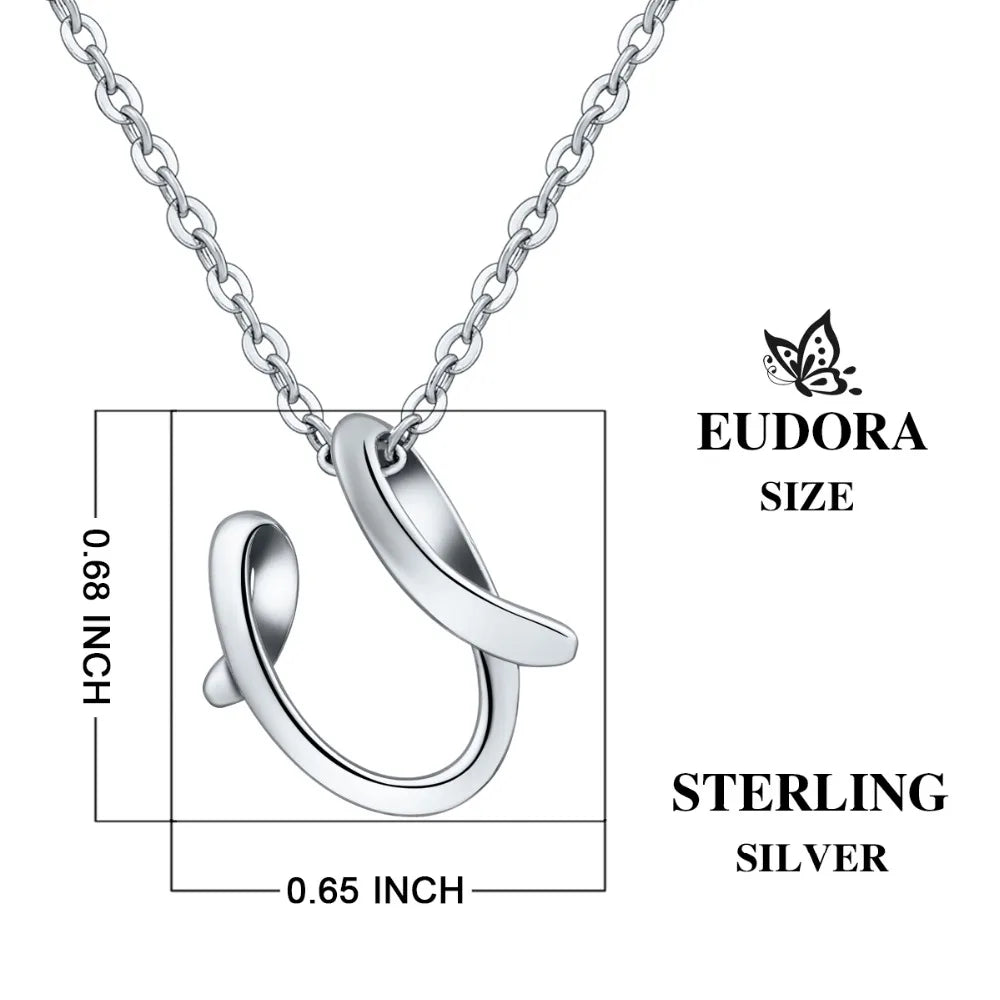 925 Sterling Silver Initial Letter Pendant Necklace