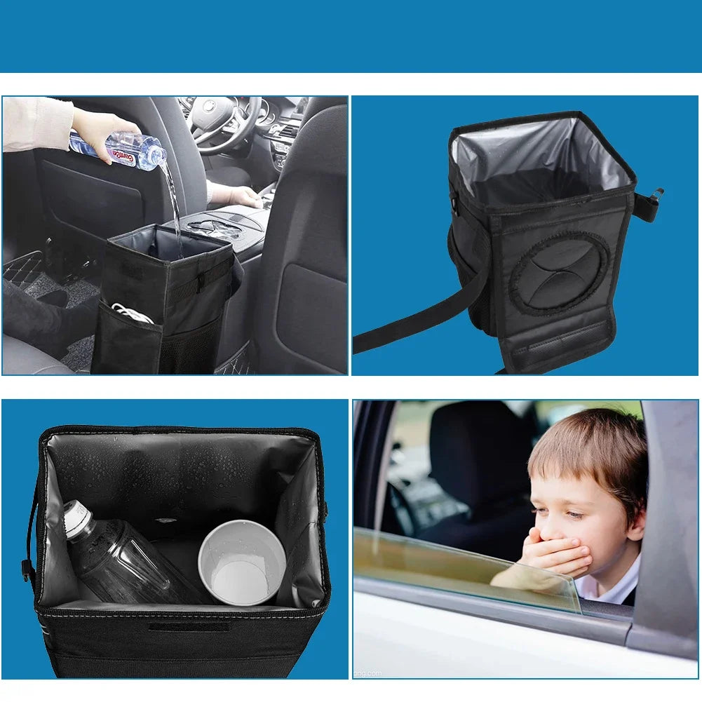 Waterproof Car Trash Can Bin, Acessórios Auto Organizer, Lixo Dump, Bolsos de armazenamento de carros, Closeable, portátil