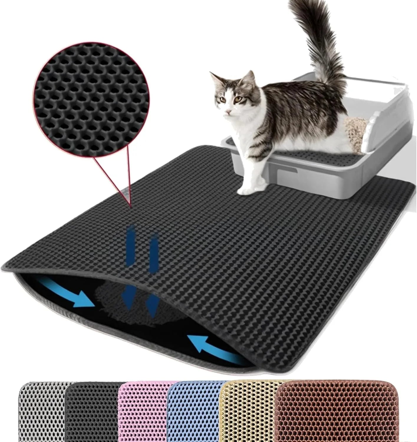 Advanced Double Layer Honeycomb Waterproof Cat Litter Mat