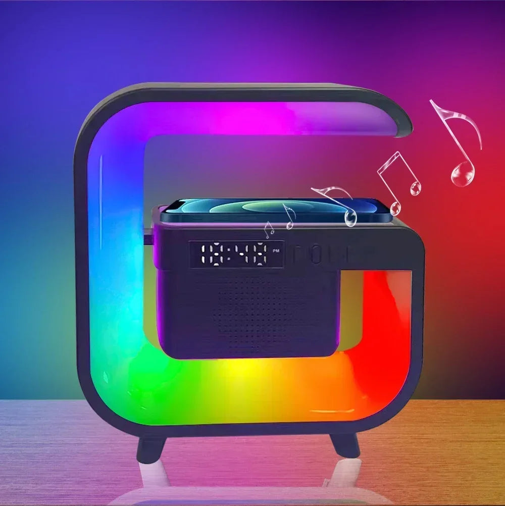 Bluetooth Wireless FM TF Speaker Phone Wireless Charger RGB Light for iPhone Samsung Xiaomi Fast Charging Home Portable Speakers