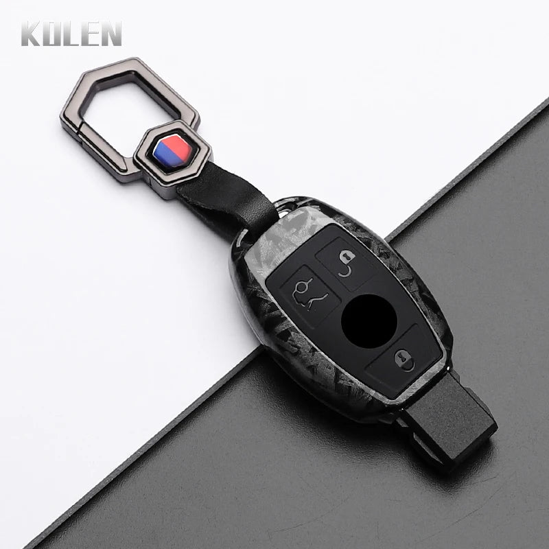 ABS Carbon Fiber Style Car Key Case Cover For Mercedes Benz W204 W205 W212 W213 W176 W177 W219 A B C E S G Class GLC CLA AMG Fob