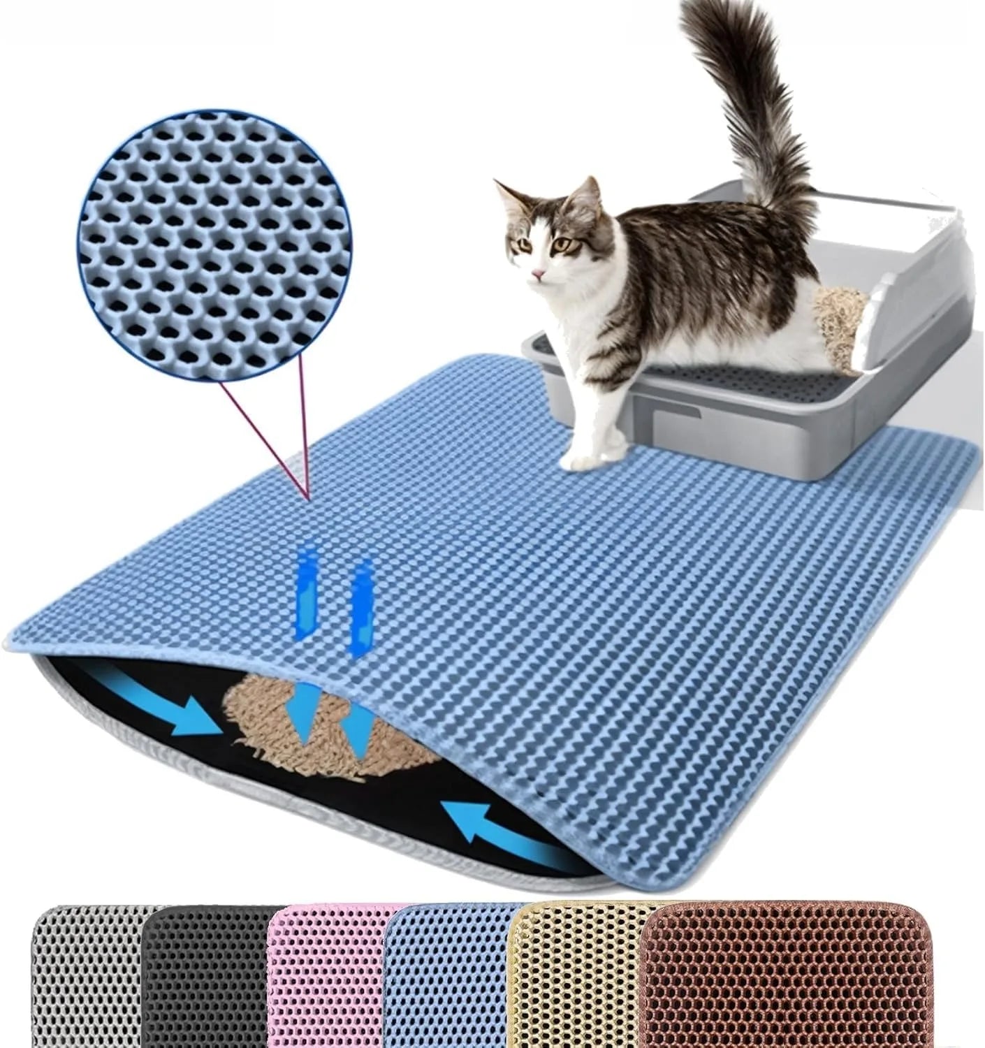 Advanced Double Layer Honeycomb Waterproof Cat Litter Mat