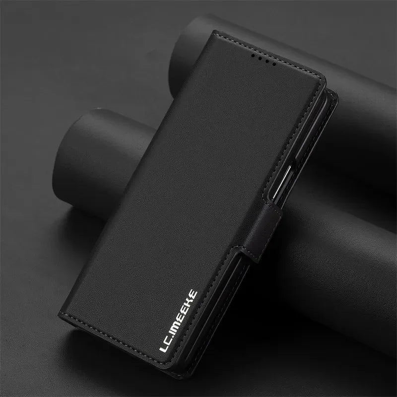 Magnetic Flip Leather Phone Case for Samsung Galaxy Z Fold 7 6 5 4 3 5G Fold6 Fold5 Fold4 Wallet Card Cover Etui Coque
