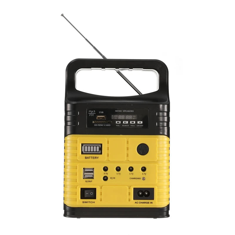 Portable Solar Generator System 3 Bulbs Radio Outdoor Solar Power Panel Camping Kit LED Emergency Lighting with Remote Control