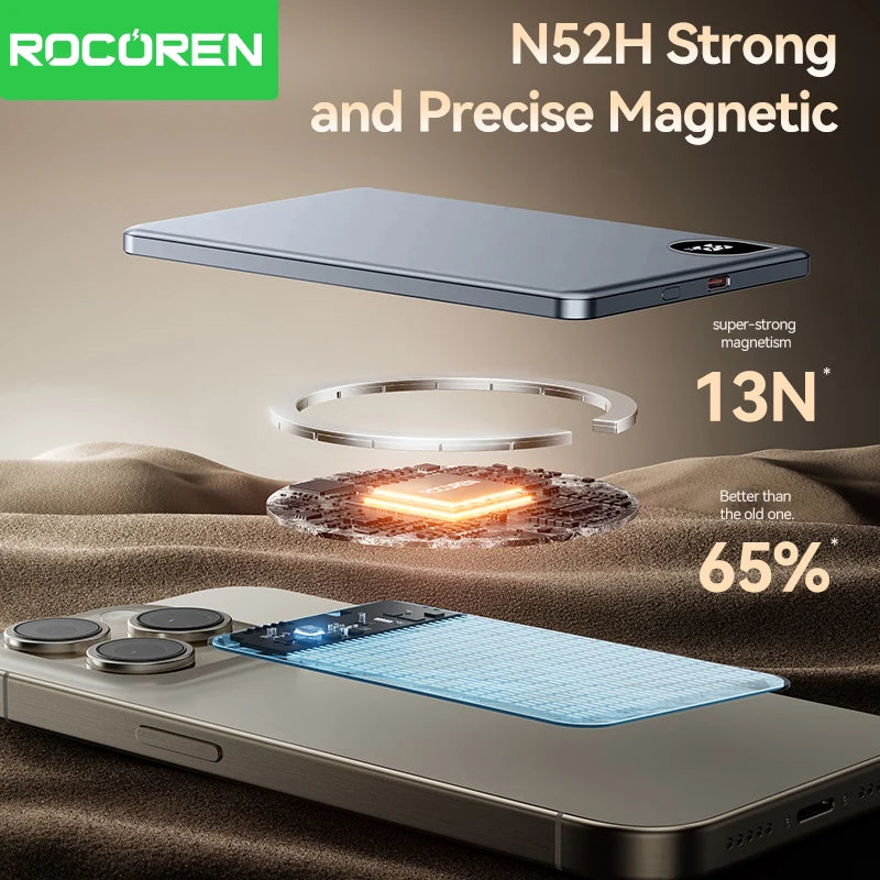 Rocoren 10000mAh Magnetic PowerBank Fast Charging 5000mAh Power Bank Portable Wireless Charger Battery For iPhone 17 16 Pro Max
