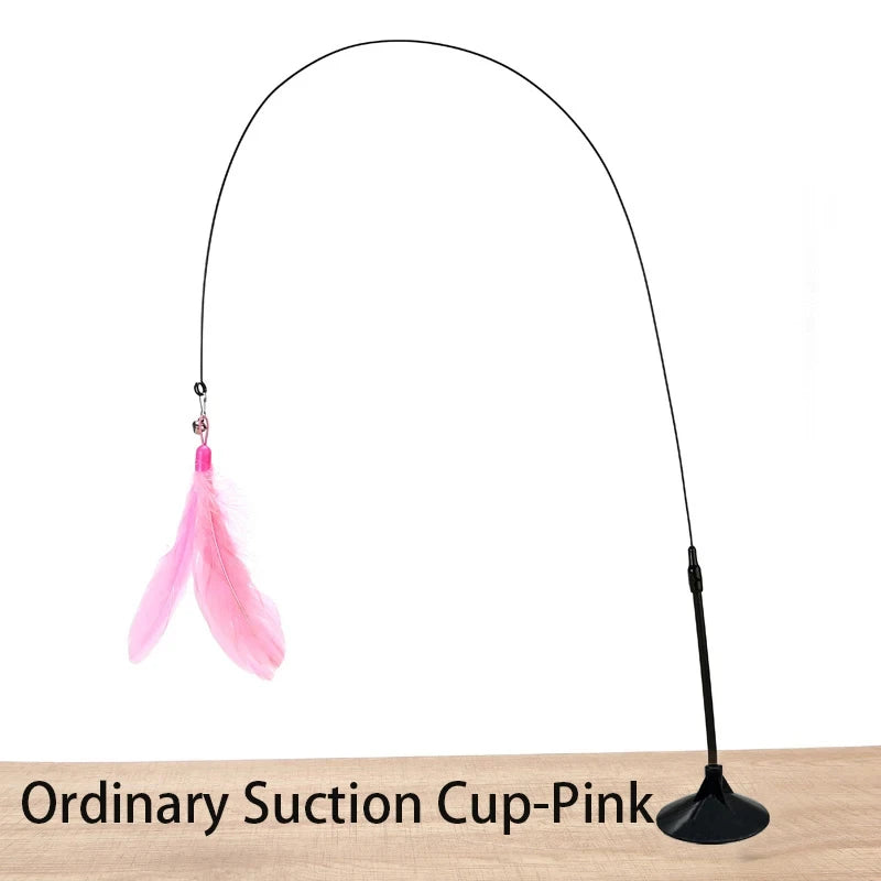 Professional Suction Cup Simulation Bird Feather Cat Teaser Wand