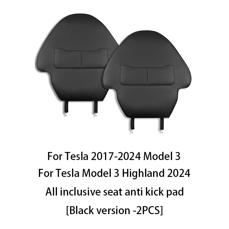 Tesla Model 3 & Y Leather Seat Back Kick Protectors