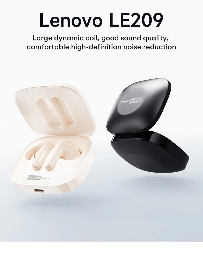 Lenovo LE209 Wireless Bluetooth Earphone ANC Noise Reduction HiFi Music Bluetooth Headphone 30H Battery Life Gaming Headset