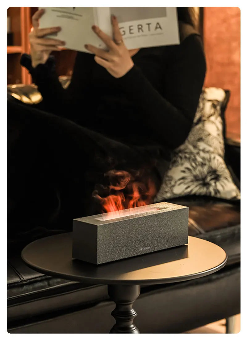 Flame Aroma Diffuser Air Humidifier Ultrasonic Cool Mist Maker Fogger LED Essential Oil Lamp Realistic Fire Difusor