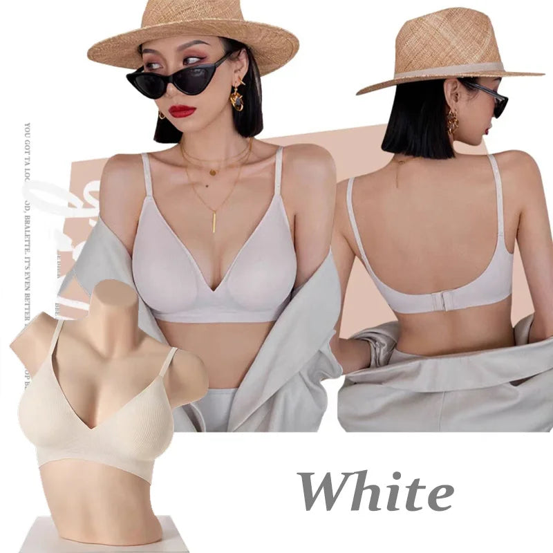 3-Pack Seamless Wire-Free Plunge Push Up Bras