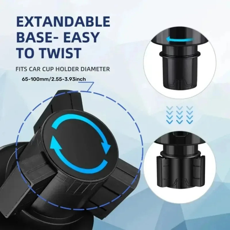 1PC Upgraded Car Cup Holder Expander with Adjustable Base Stable Auto Bottle Support for 6.5CM-10.5CM Cup Universal Holder