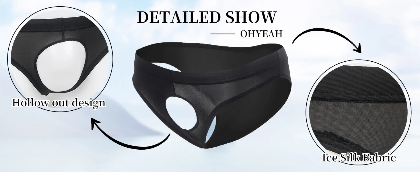 Men's Transparent Low Waist Jockstrap Thong