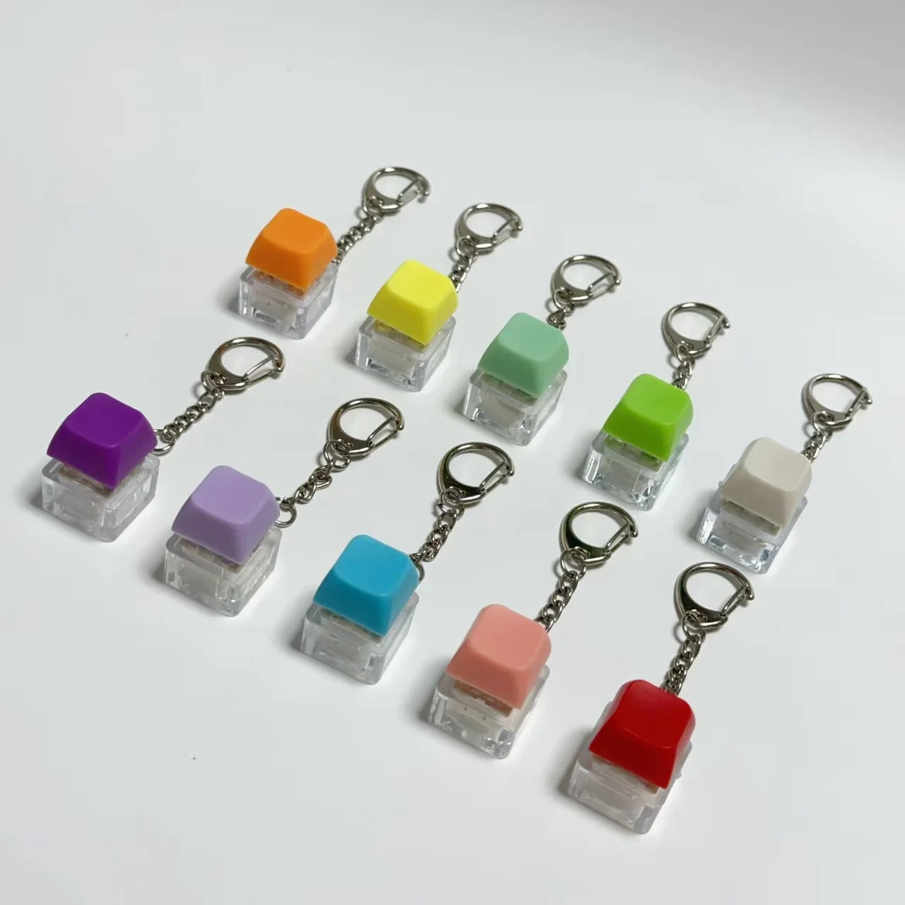 Personality Computer Multi Color Mechanical Keyboard Pendant Button Stress Press Finger Boring Key Chain Toy Gift