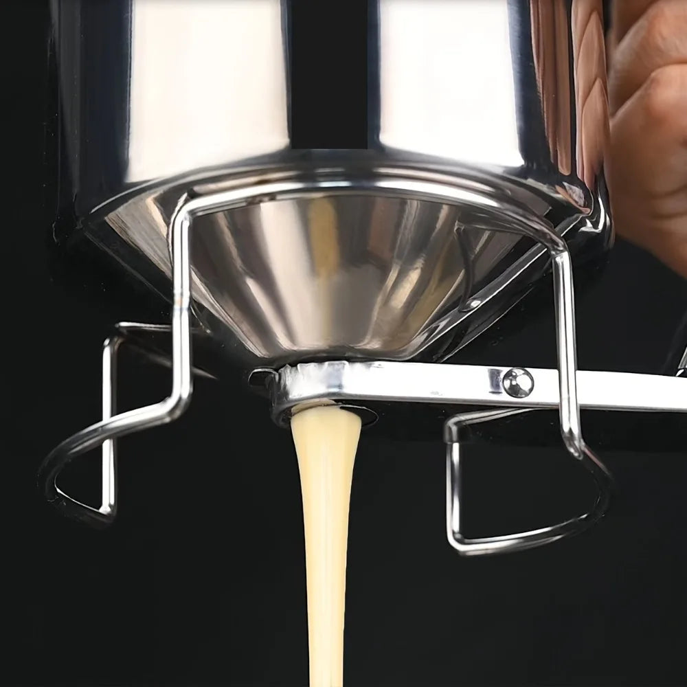 Dispensador de Massa em Aço Inoxidável Funil Multiusos para Cupcakes Panquecas Waffles - Utensílios Reutilizáveis para Cozer Ferramentas de Pastelaria