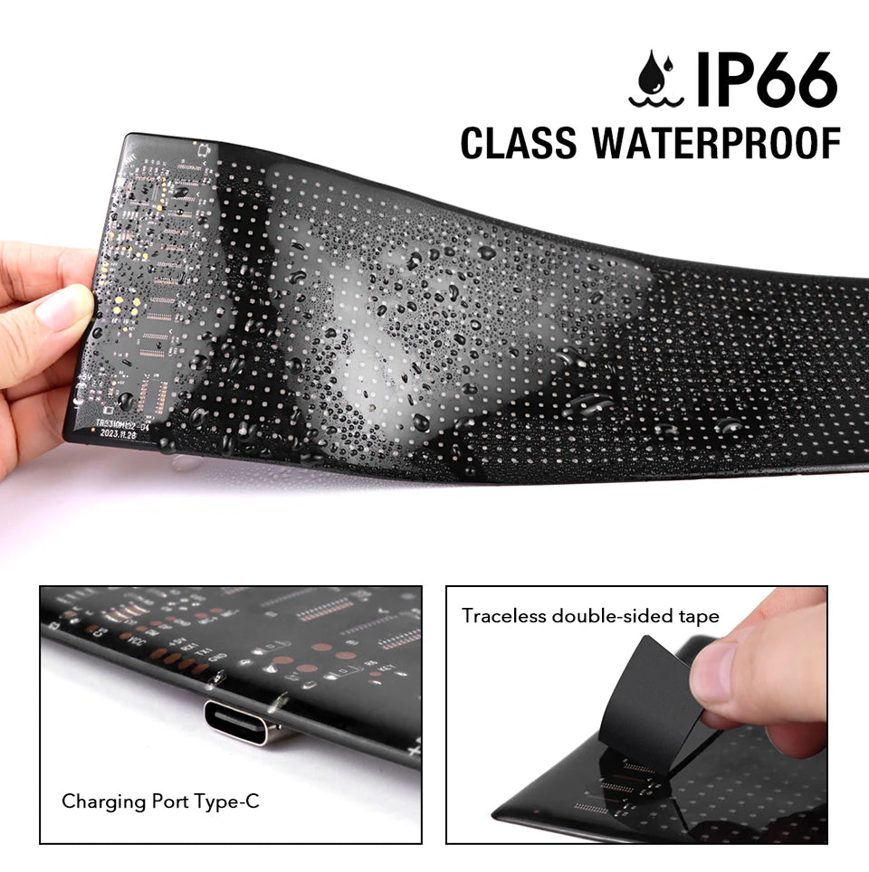 LED RGB Matrix Panel Rolling Advertisement LED Sign USB 5V with Remote Programmable logo light for Car Shops Offices Restaurants