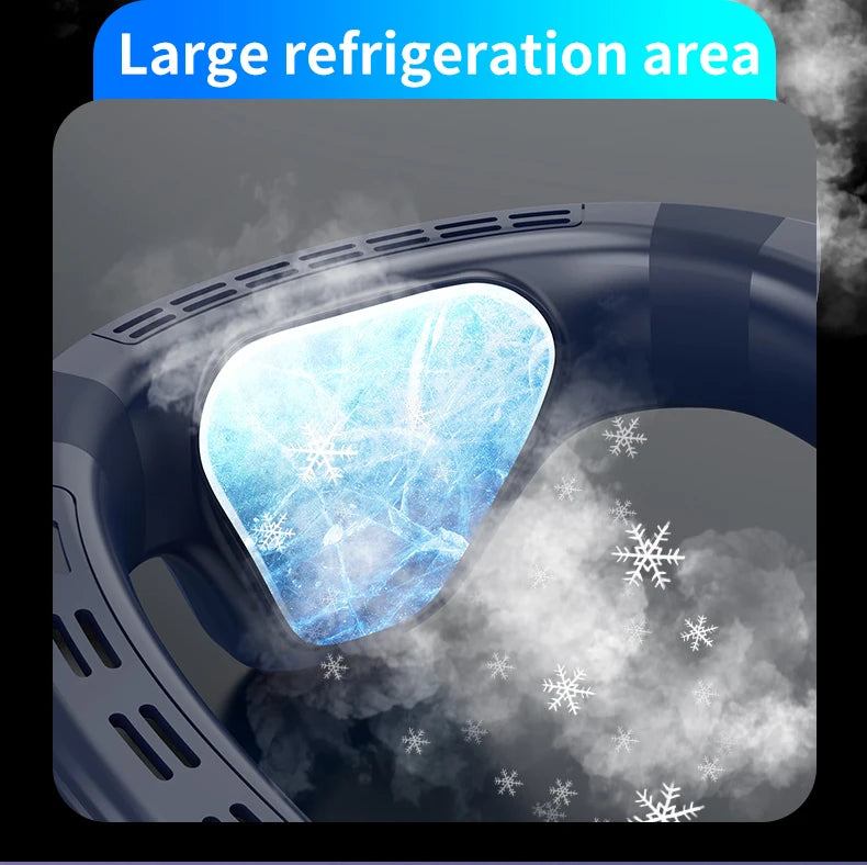 Portable Semiconductor Cooling Neck Fan with 5200mAh Battery