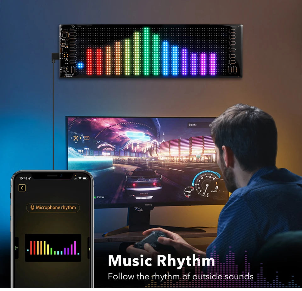 LED RGB Matrix Panel Rolling Advertisement LED Sign USB 5V with Remote Programmable logo light for Car Shops Offices Restaurants